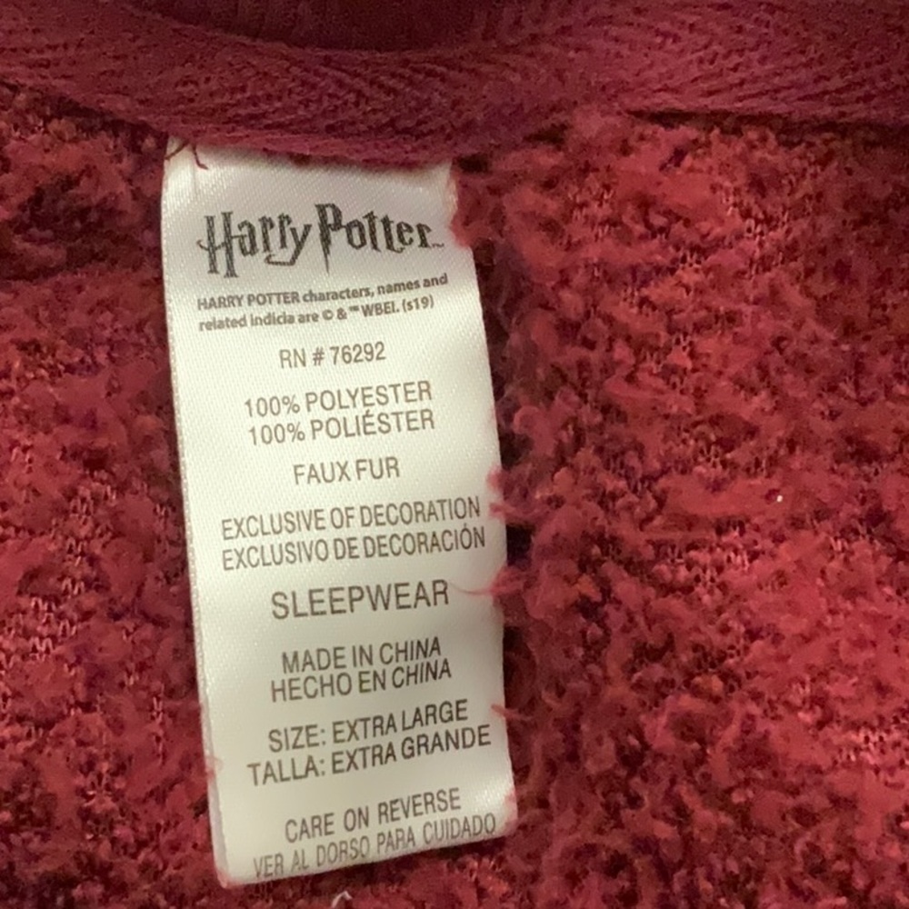 HARRY POTTER sweatshirt sleepwear.  Size XL - Picture 5 of 5